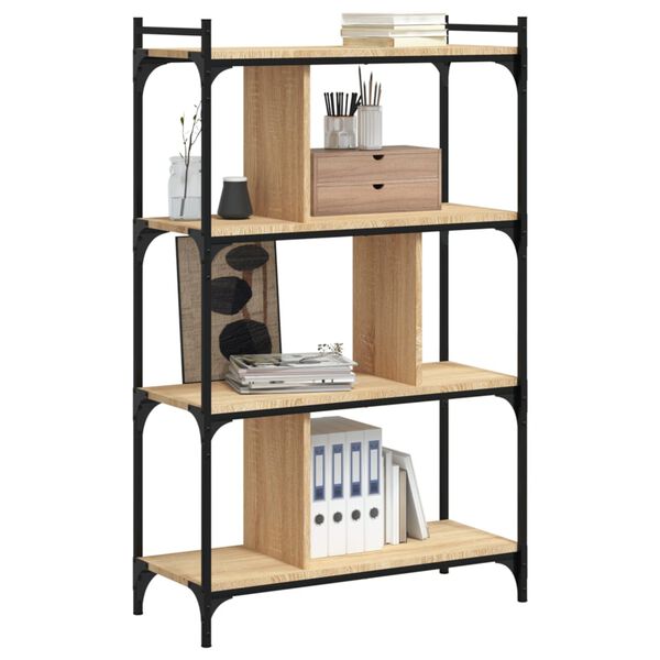 vidaXL B&uuml;cherregal 4 B&ouml;den Sonoma-Eiche 76x32x123 cm Holzwerkstoff