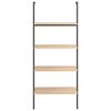 vidaXL Leiterregal mit 4 B&ouml;den Hellbraun und Schwarz 64x35x152,5 cm