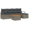 vidaXL Gartensofa-set mit Kissen mit Speicher 6 pcs Grau Poly-Rattan