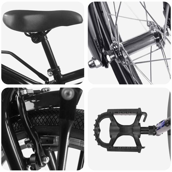 vidaXL Kinderfahrrad 18 Zoll f&uuml;r 5-7 Jahre alt Schwarz