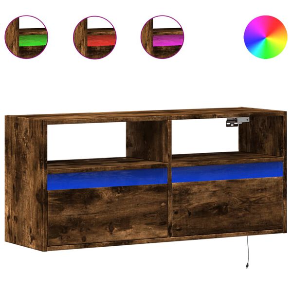 vidaXL TV-Wandschrank mit LED-Beleuchtung R&auml;uchereiche 100x31x45 cm
