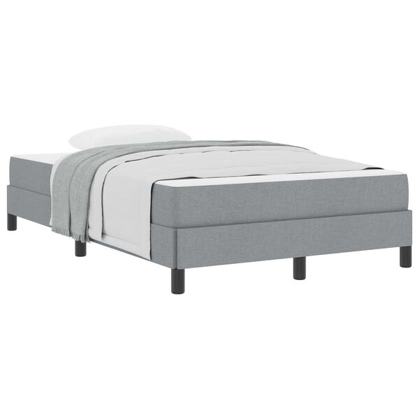 vidaXL Boxspringbett mit Matratze Hellgrau 120 x 200 cm Stoff