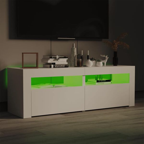 vidaXL TV-Schrank mit LED-Leuchten Weiß 120x35x40 cm