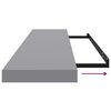 vidaXL Schwebende Wandregale 2 Stk. Grau 120x23,5x3,8 cm MDF