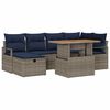 vidaXL Gartensofa-set mit Kissen mit Speicher 7 pcs Grau Poly-Rattan