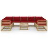 vidaXL 10-tlg. Garten-Lounge-Set mit Kissen Impr&auml;gniertes Kiefernholz