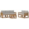 vidaXL Outdoor-Sofagarnitur 6 pcs Nat&uuml;rlich und Hellgrau Polyester