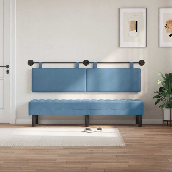 vidaXL H&auml;ngevorderseite Wandmontiert Blau 190 x 55 x 5 cm Cordstoff