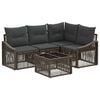 vidaXL Gartensofa-set 5 stk. 4-Sitzer Grau Poly-Rattan