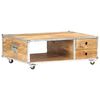 vidaXL Couchtisch 89x59x33 cm Massives Raues Mangoholz