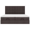 vidaXL Ottoman-Bett mit Matratzen Dunkelbraun 160x200 cm Stoff
