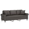 vidaXL 3-Sitzer-Sofa mit Kissen Grau 180 cm Kunstleder