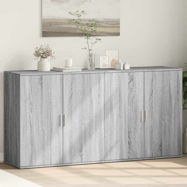 vidaXL Sideboards 2 Stk. Grau Sonoma 79x38x80 cm Holzwerkstoff