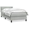 vidaXL Boxspringbett mit Matratze Hellgrau 80x210 cm Samt
