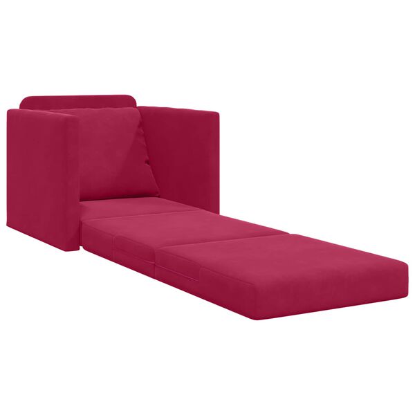 vidaXL Schlafsofa 60cm Weinrot Samt