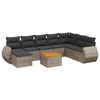 vidaXL 9-tlg. Garten-Sofagarnitur mit Kissen Grau Poly Rattan