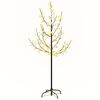 vidaXL LED-Baum Kirschbl&uuml;te Warmwei&szlig; 84 LEDs 120 cm
