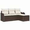 vidaXL Gartensofa-set 4 Stk. Braun Poly-Rattan