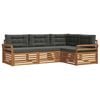 vidaXL Outdoor-Sofagarnitur 4 stk. Natur und Anthrazit