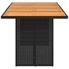 vidaXL Gartentisch mit Holzplatte Schwarz 190x80x75 cm Poly Rattan