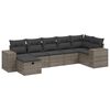 vidaXL 7-tlg. Garten-Sofagarnitur mit Kissen Grau Poly Rattan