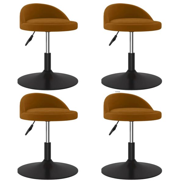 vidaXL Esszimmerst&uuml;hle 4 Stk. Drehbar Braun Samt