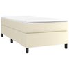vidaXL Boxspringbett mit Matratze Creme 90x200 cm Kunstleder