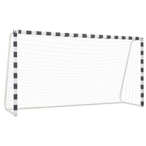 vidaXL Fu&szlig;balltor 300x160x90 cm Metall Schwarz und Wei&szlig;