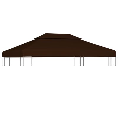 vidaXL Pavillon-Dachplane mit Kaminabzug 310 g/m² 4x3 m Braun