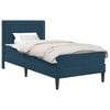 vidaXL Bettgestell mit Matratze mit Kopfteil Blau 90 x 190 cm Samt