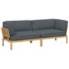 vidaXL Sofa Set mit Kissen Uni 2 pcs Anthrazit Massivholz Akazie