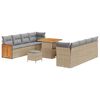 vidaXL Gartensofa-set mit Kissen 12 pcs Beige und Hellgrau Poly-Rattan