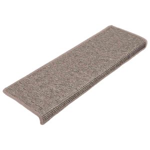 vidaXL Stufenmatten 15 Stk. 65x21x4 cm Dunkelbeige Rechteckiger Rand