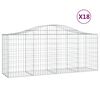vidaXL Gabionen mit Hochbogen 18 Stk. 200x50x80/100cm Verzinktes Eisen