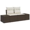 vidaXL Sofa Set mit Kissen 8 pcs Braun und Creme Poly-Rattan