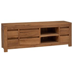 vidaXL TV-Schrank 110 x 30 x 40 cm Natur Massivholz Teak