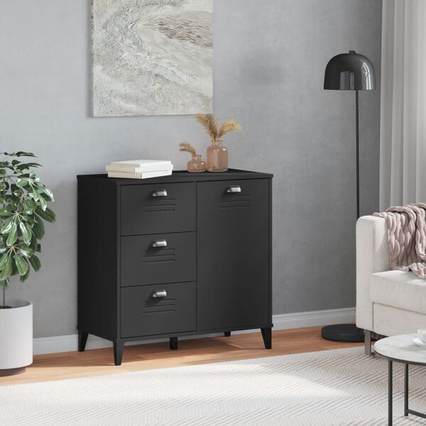 vidaXL Sideboard VIKEN Schwarz 80x40x80 cm Holzwerkstoff