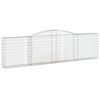 vidaXL Gabionen mit Hochbogen 9 Stk. 400x30x100/120cm Verzinktes Eisen