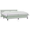 vidaXL Boxspringbett mit Matratze Hellgrau 200x220 cm Samt