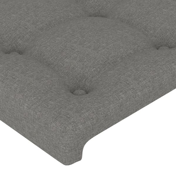 vidaXL Kopfteil Dunkelgrau 144 x 5 x 118/128 cm Stoff
