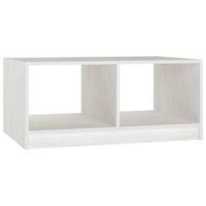 vidaXL Couchtisch Wei&szlig; 75x50x33,5 cm Massivholz Kiefer