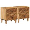 vidaXL Nachttisch 2 pcs Braun 40 x 33,5 x 46 cm Massivholz Mango