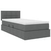 vidaXL Bett mit Stauraum und LED mit LED Dunkelgrau 100 x 200 cm Stoff