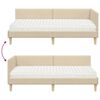vidaXL Eckbettgestell mit Matratze Sonstiges 2 pcs Creme Stoff
