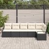 vidaXL Gartensofa-set mit Kissen 6 pcs Schwarz und Wei&szlig; Poly-Rattan