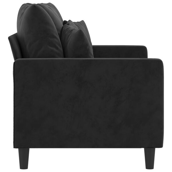 vidaXL 2-Sitzer-Sofa Schwarz 120 cm Samt
