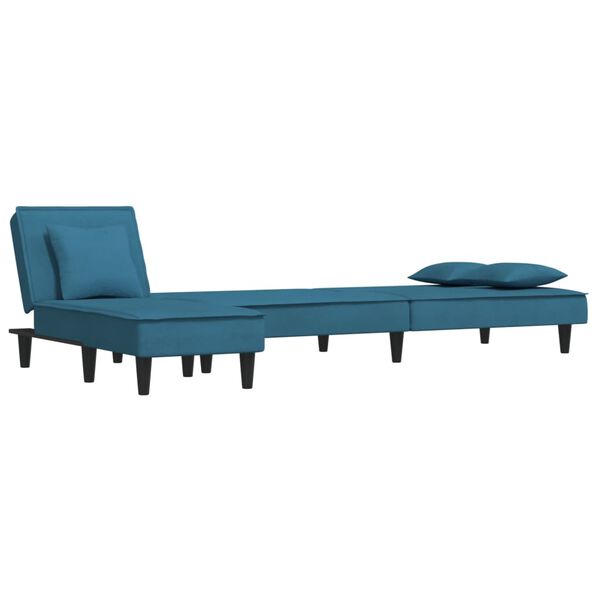 vidaXL Schlafsofa in L-Form Schwarz 255x140x70 cm Samt