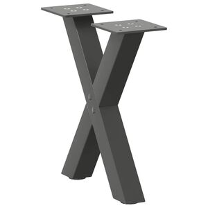 vidaXL Couchtischbeine X-Form 2 Stk. Anthrazit 30x(30-31) cm Stahl