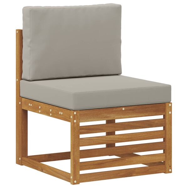 vidaXL Outdoor-Sofagarnitur mit Kissen 3 pcs Nat&uuml;rlich und Hellgrau