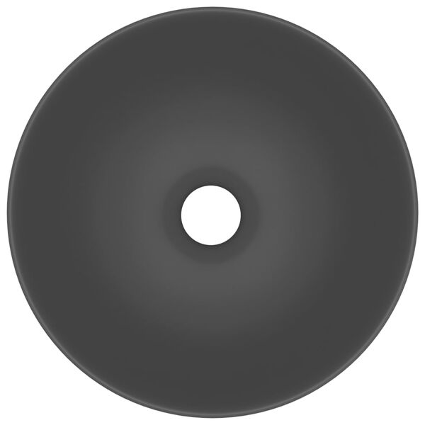 vidaXL Waschbecken Keramik Dunkelgrau Rund